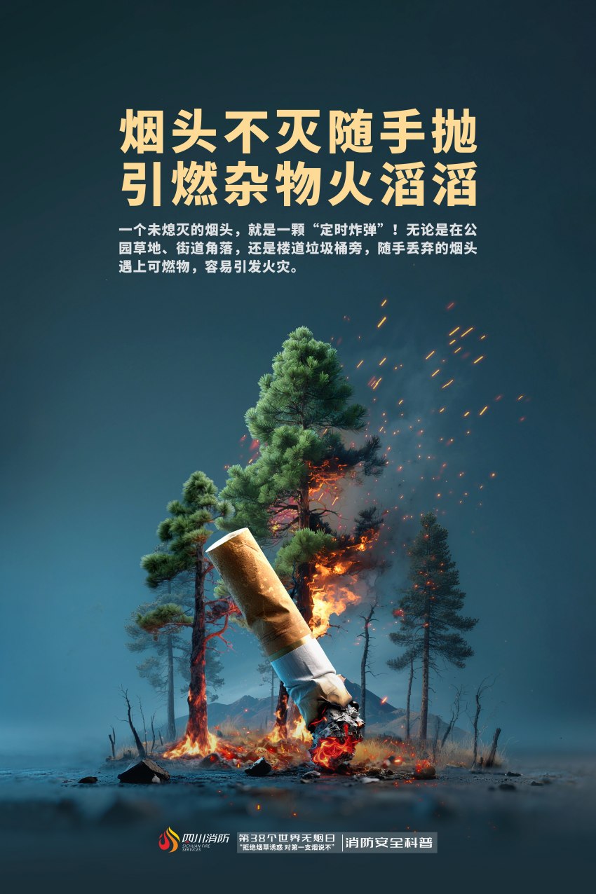 不乱丢烟头。四川省消防救援总队供图