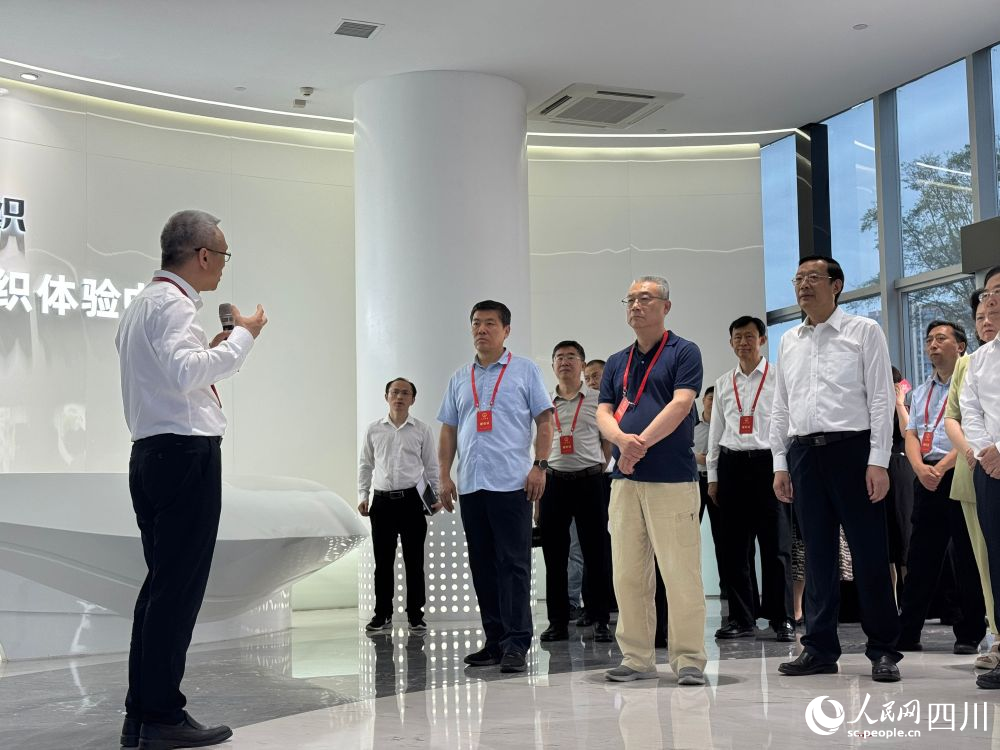 代表们参观在成都海光集成电路设计有限公司。崔熙滟摄