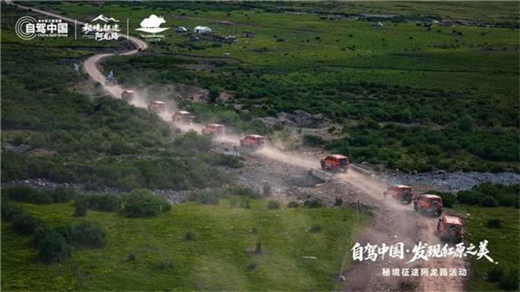 自駕車隊行駛在阿龍路上。主辦方供圖