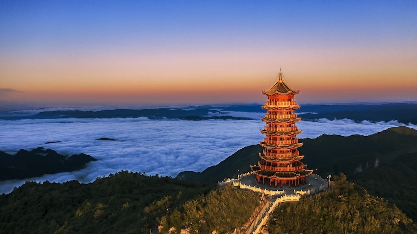 巴山大峡谷状元楼。宣汉县委宣传部供图