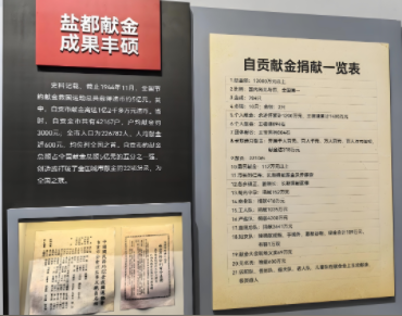 自贡抗日献金陈列馆展陈。自贡市贡井区地方志办供图