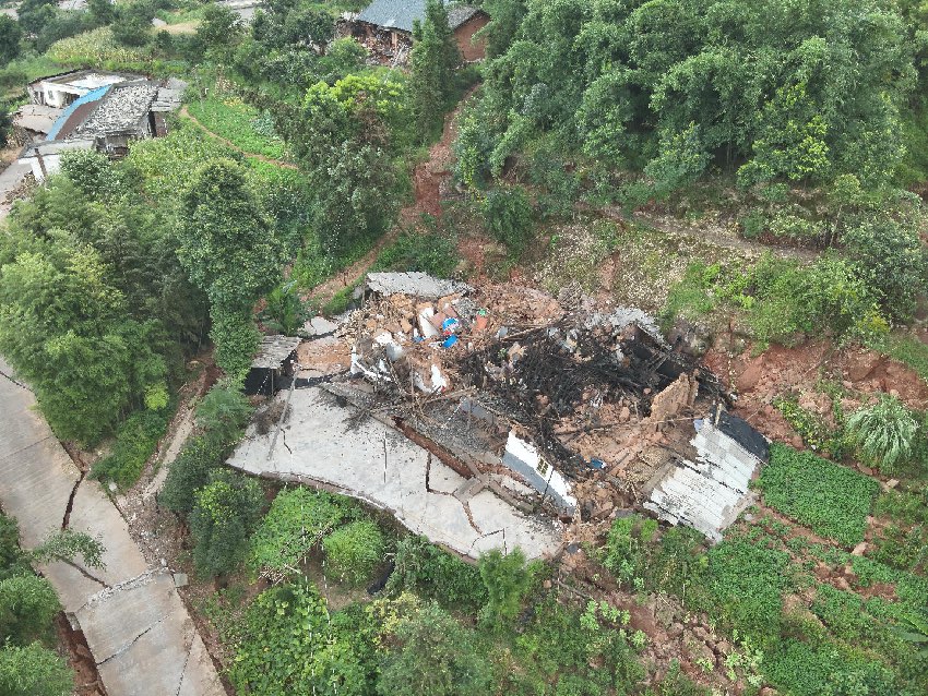 航拍受灾区域。泸州市自然资源和规划局供图