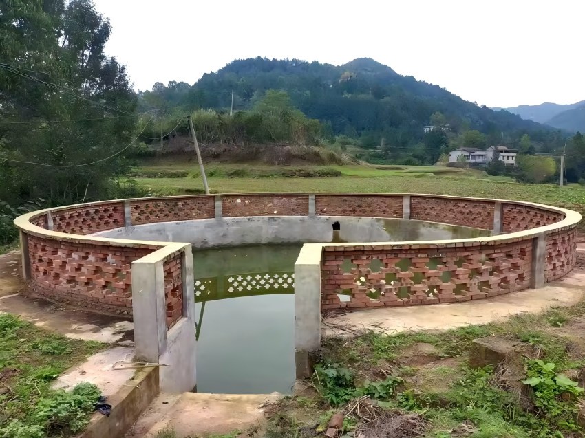阆中市烟草专卖局（分公司）援建水池全景。阆中市烟草专卖局供图