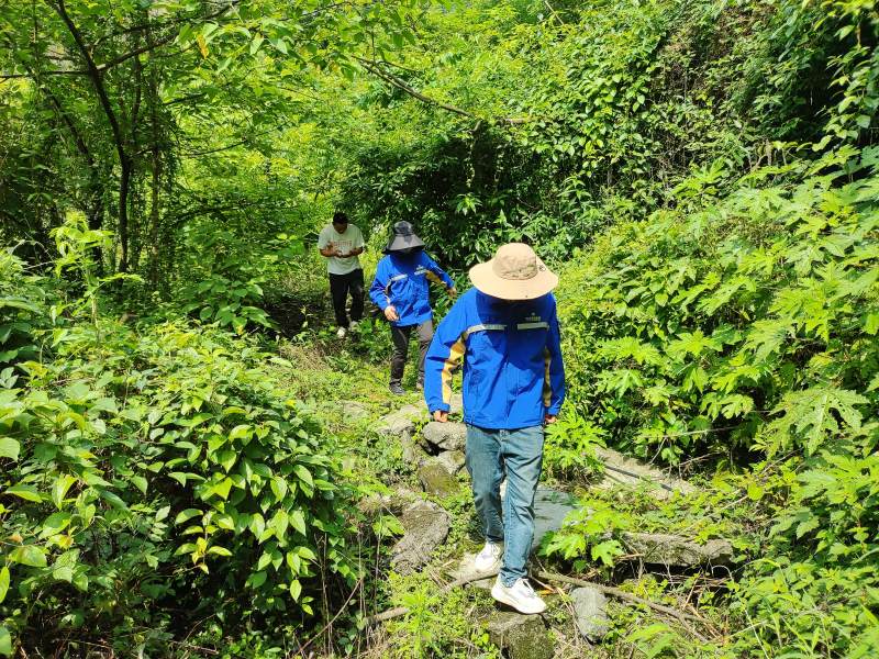 技术人员在雷波县开展地质灾害自动化监测野外踏勘选点。罗乾摄