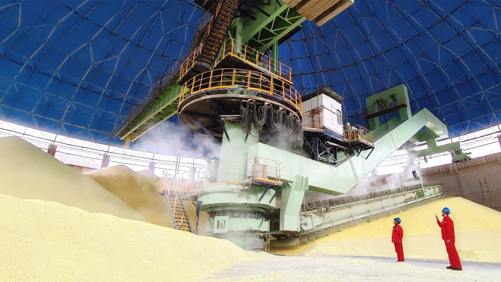 中国石化中原油田普光气田硫黄生产线。中国石化供图