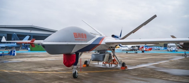 中無人機翼龍系列產品亮相四川省低空經濟產業鏈生態大會。企業供圖