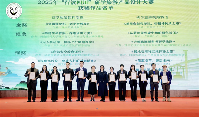 2025年“行读四川”研学旅游产品设计大赛颁奖仪式现场。主办方供图