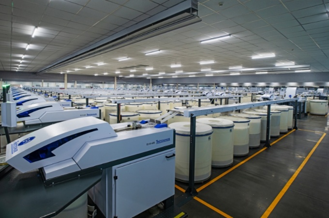 帛宇年产26万锭绿色生态智能纺纱项目车间。井研县委宣传部供图