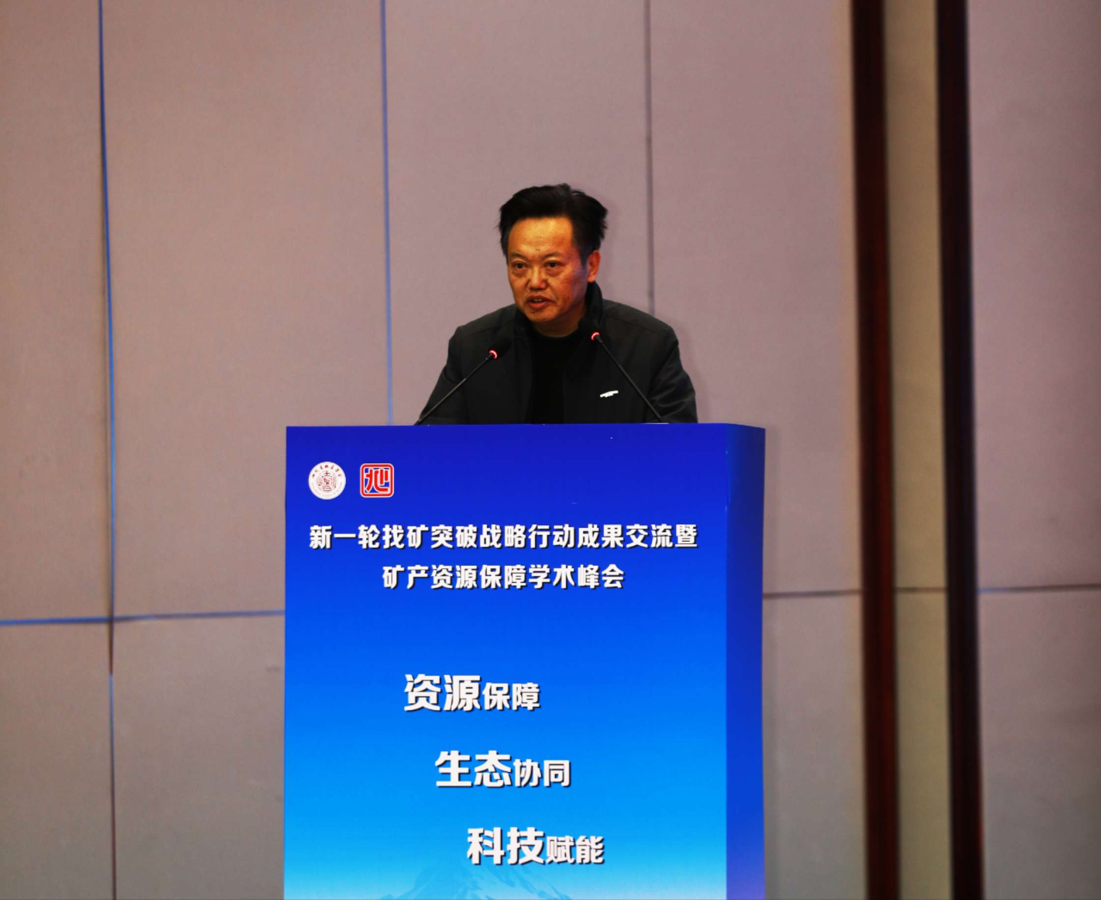 四川省地质学会理事长陈东辉发言。四川省地质调查研究院供图