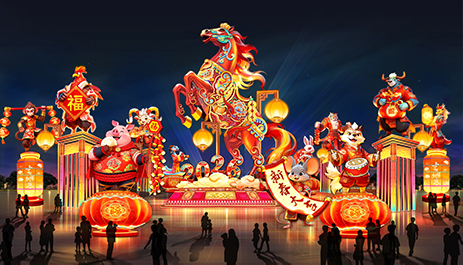 灯组效果设计图,具体以实际为准。 达州市文化旅游投资有限公司供图