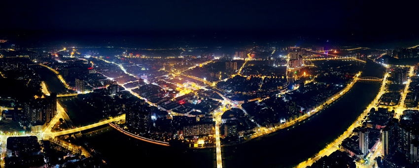 中江城市夜景。中江縣委宣傳部供圖