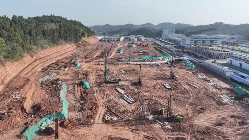 安岳县农业冷链仓储中心及配套设施建设项目现场。潘政吉摄