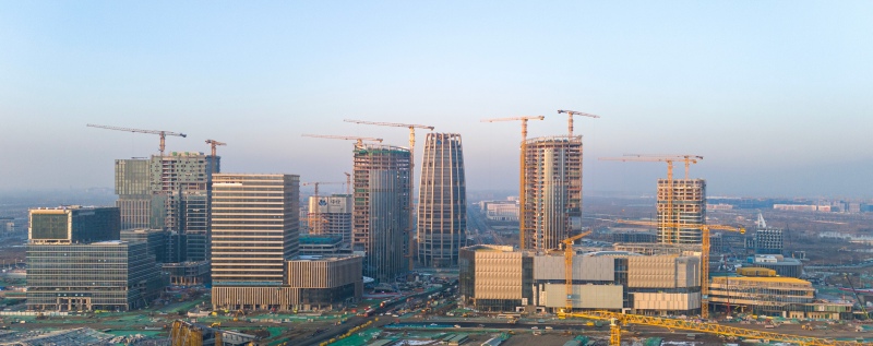 中國五冶集團承建的河北雄安新區城市地標——雄安國貿中心項目