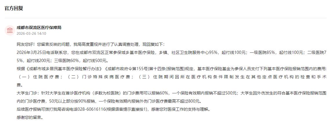 人民網“領導留言板”官方回復截圖