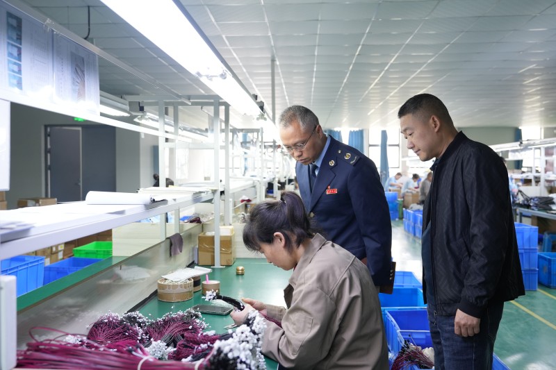 税务干部实地了解企业生产情况。达州市税务局供图