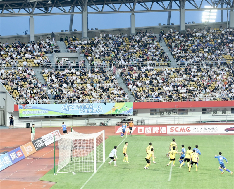 4月25日 “川超”成都vs乐山现场。成都市税务局供图