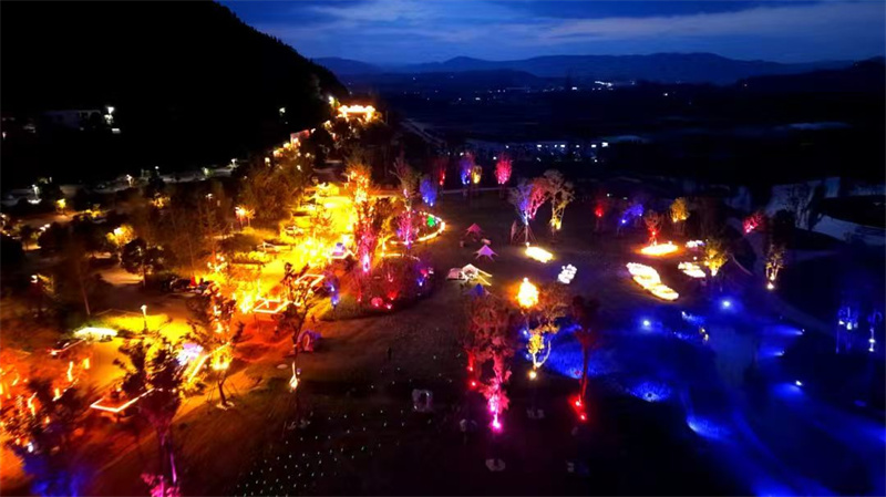 茅坪夜月湿地夜景。昭化区融媒体中心供图