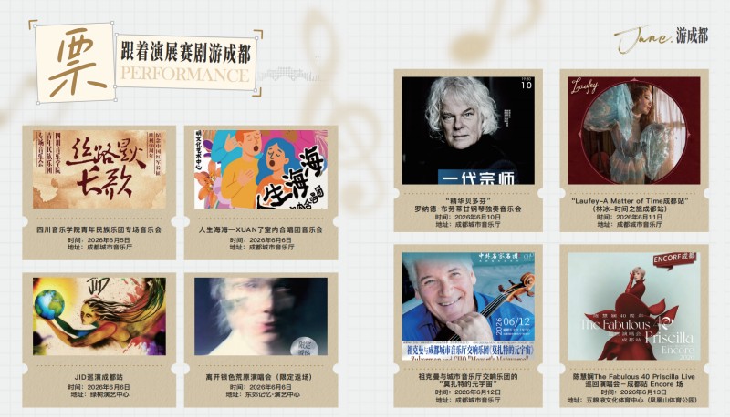 跟著演展賽劇游成都的部分演出時間表。成都市文廣旅局供圖