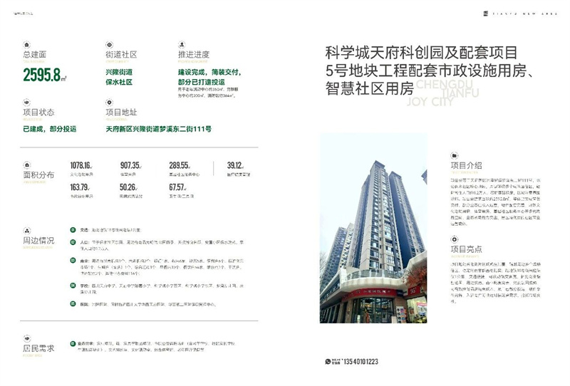 科学城天府科创园及配套项目5号地块工程配套市政设施用房、智慧社区用房。四川天府新区融媒体中心供图