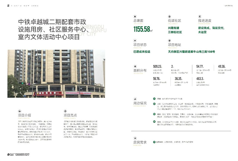 中铁卓越城二期配套市政设施用房、社区服务中心、室内文体活动中心项目。四川天府新区融媒体中心供图