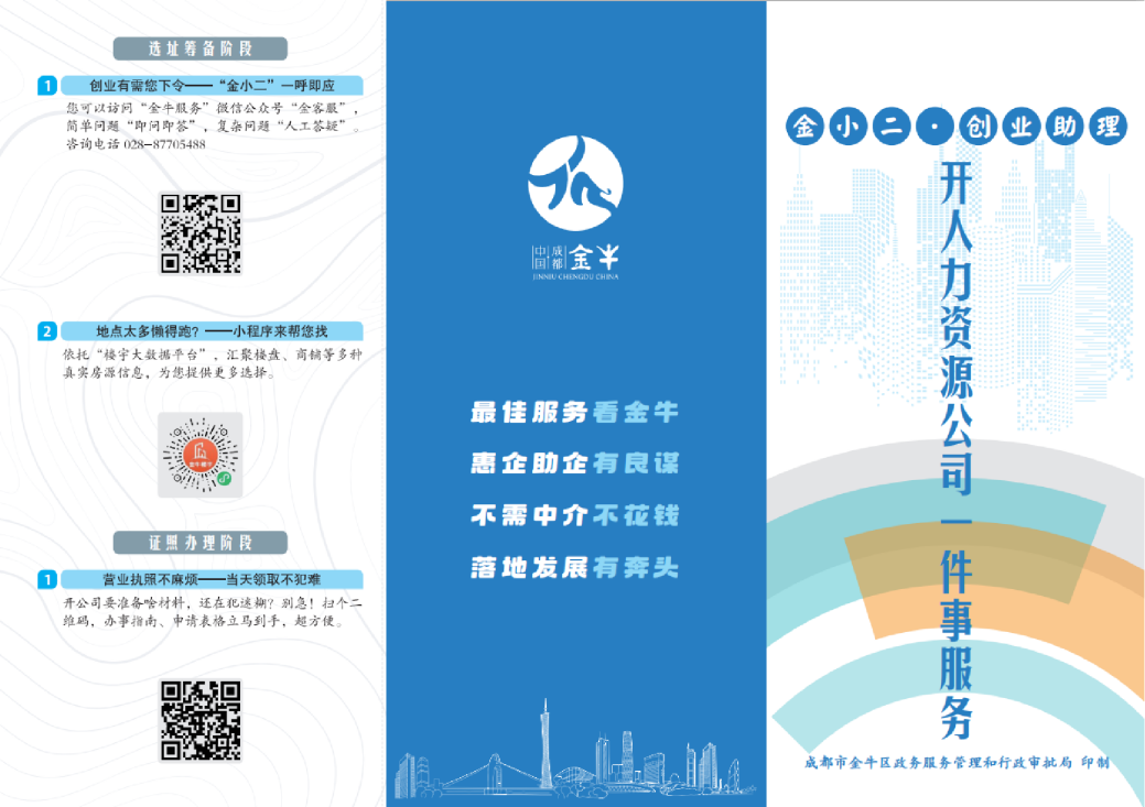 “金小二·创业助理”之“开人力资源公司”宣传册
