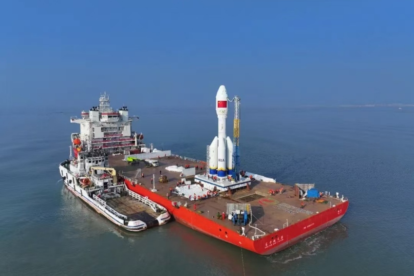 引力一号遥四运载火箭发射现场。眉山天府新区融媒体中心供图