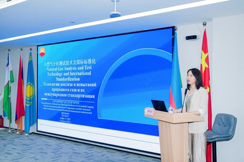 沈琳在上海合作组织国家清洁能源标准化官员研修班上作案例分享。沈琳供图