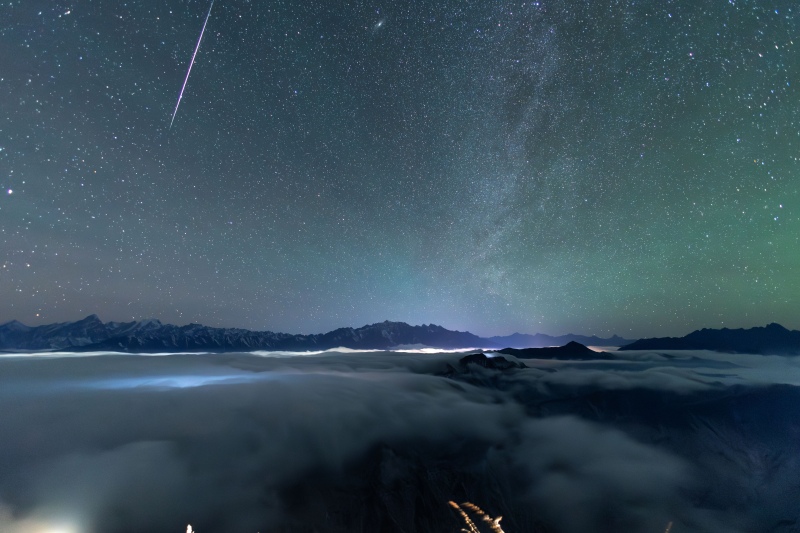 星空夜景。牛背山景区供图