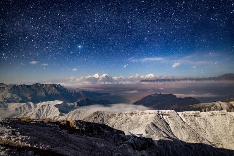 星空夜景。牛背山景区供图