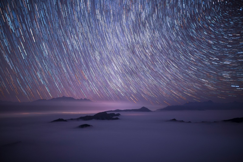 星空夜景。牛背山景区供图