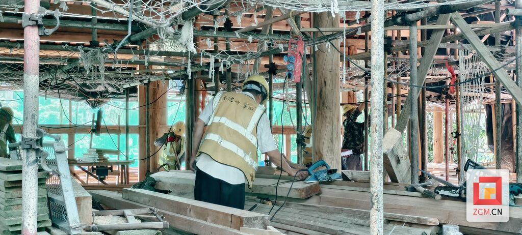 貢井街道老街改造項目建設現場