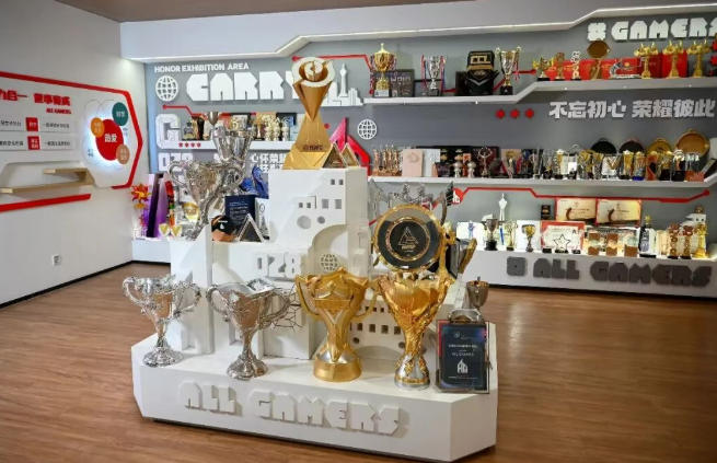 成都AG電競俱樂部獎杯展示區